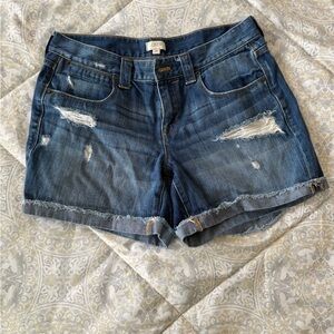 JCrew Distressed Blue Jean Shorts Sz 28